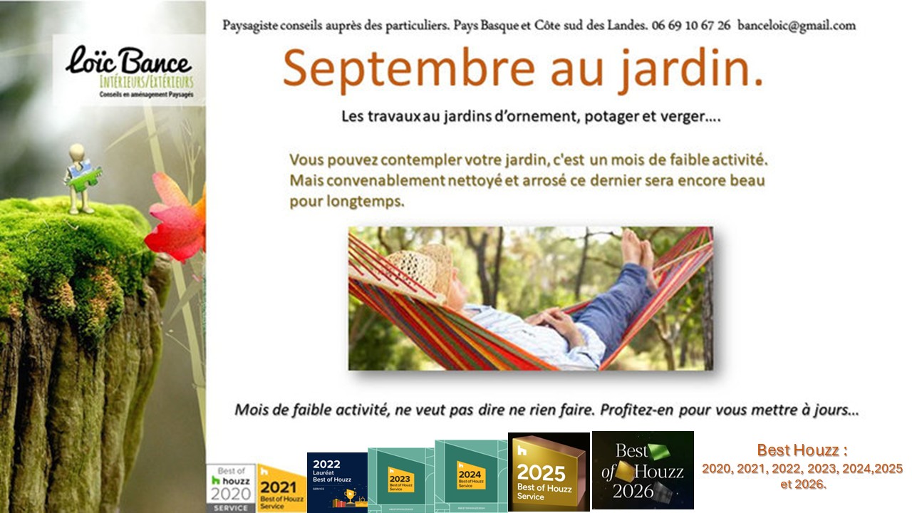 Les travaux de septembre au jardin d'ornement, potager et fruitier.