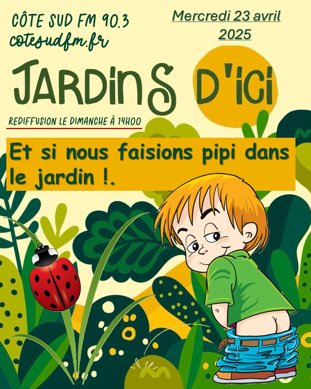 Paysagiste Capbreton pipi dans le jardin.